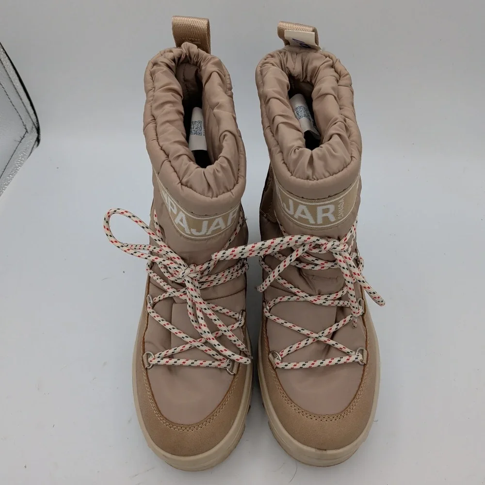 Pajar Galaxy Sand Beige Waterproof Puffer Snow Boots Women's 8 EUR 39 Insulated